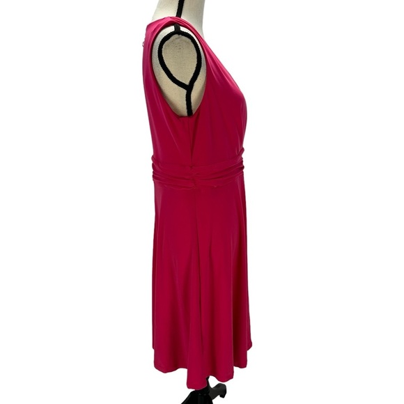 Tommy Hilfiger Sleeveless V Neck Midi Dress - Hot Pink - size 10 - Picture 2 of 9